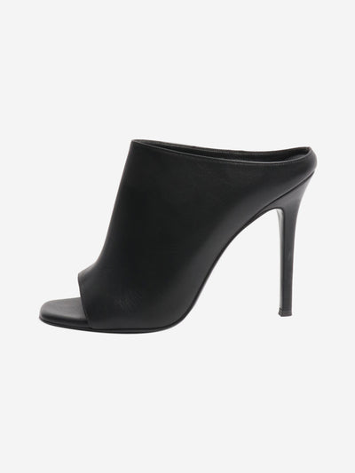 Black leather peep-toe mules - size EU 38 Heels Ermanno Scervino 