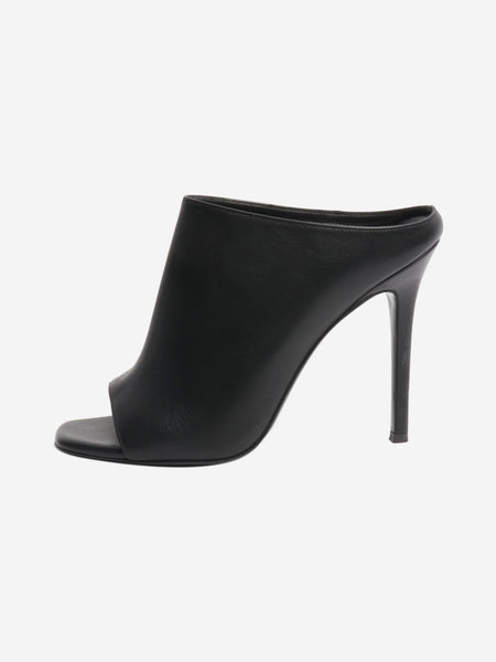 Black leather peep-toe mules - size EU 38 product image
