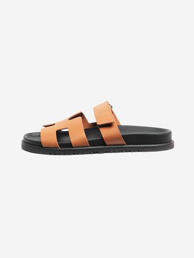 Hermes Naturel Chypre leather sandals - size EU 39 Flat Shoes Hermes 