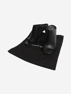 Black leather peep-toe mules - size EU 38 Heels Ermanno Scervino 