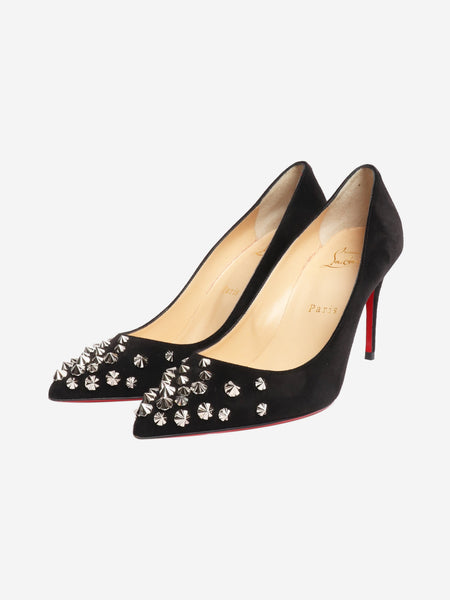 Black suede stud-toe pumps - size EU 36.5 alternate image