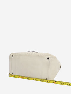 Cream 2006 leather diamond-stitched CC bowling bag Top Handle Bags Chanel 