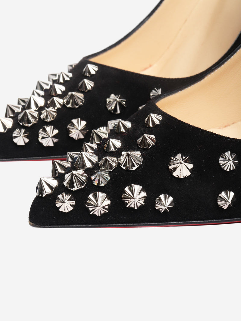 Black suede stud-toe pumps - size EU 36.5 Heels Christian Louboutin 