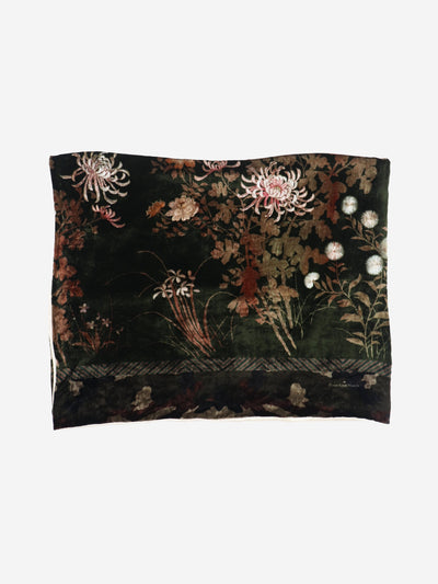 Green floral velvet scarf Scarves Pierre-Louis Mascia 