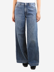 Nine in the Morning Blue washed wide-leg jeans - size UK 10