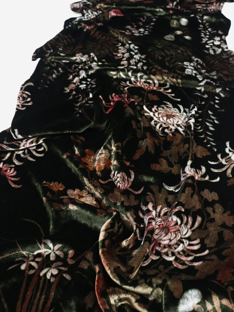 Green floral velvet scarf Scarves Pierre-Louis Mascia 