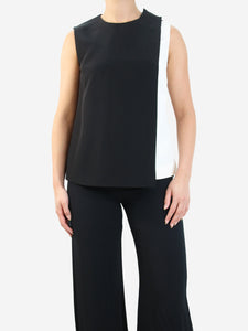 Fendi Black and white sleeveless two-tone top - size UK 10