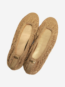 Isabel Marant Gold Belna braided ballet flats - size EU 39