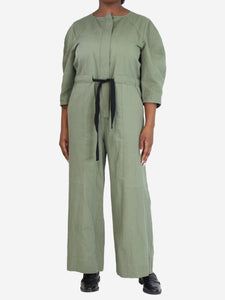 G. Label by Goop Olive green belted jumpsuit - size UK 12