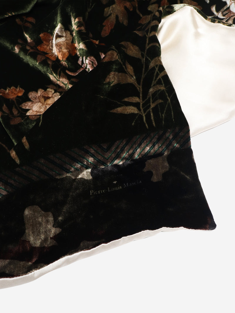 Green floral velvet scarf Scarves Pierre-Louis Mascia 