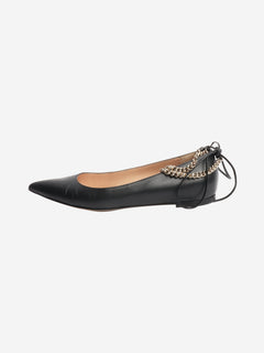 Black point-toe chain ballet flats - size EU 37 Flat Shoes Gianvito Rossi 