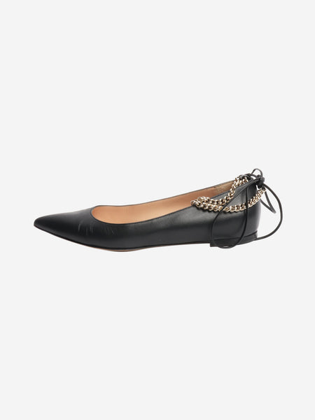 Black point-toe chain ballet flats - size EU 37 product image