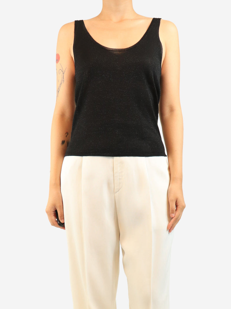Black lurex cami top - size S Tops Saint Laurent 
