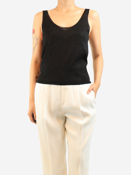 Black lurex cami top - size S product image