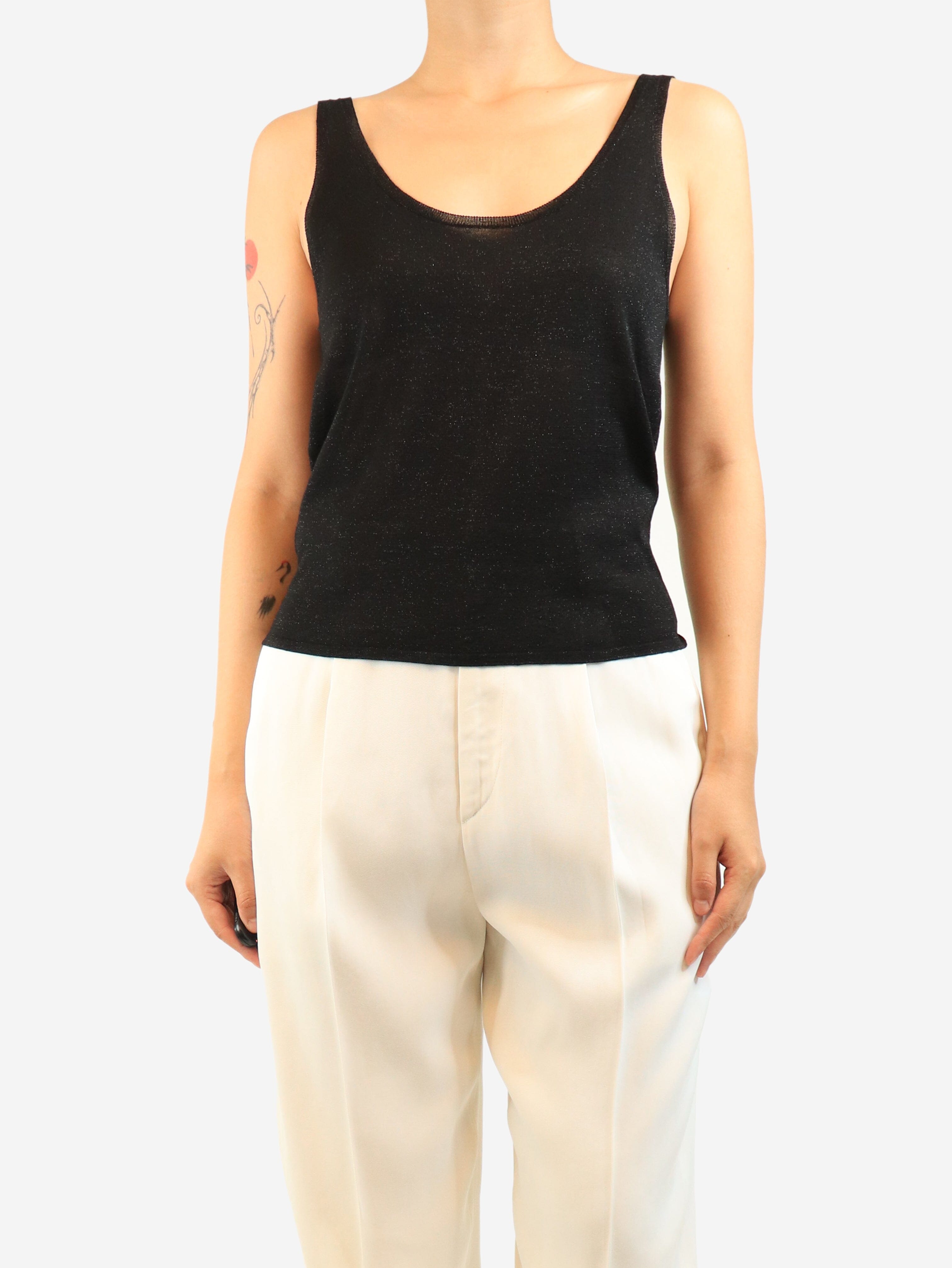 Black lurex cami top - size S Tops Saint Laurent 