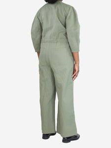 G. Label by Goop Olive green belted jumpsuit - size UK 12