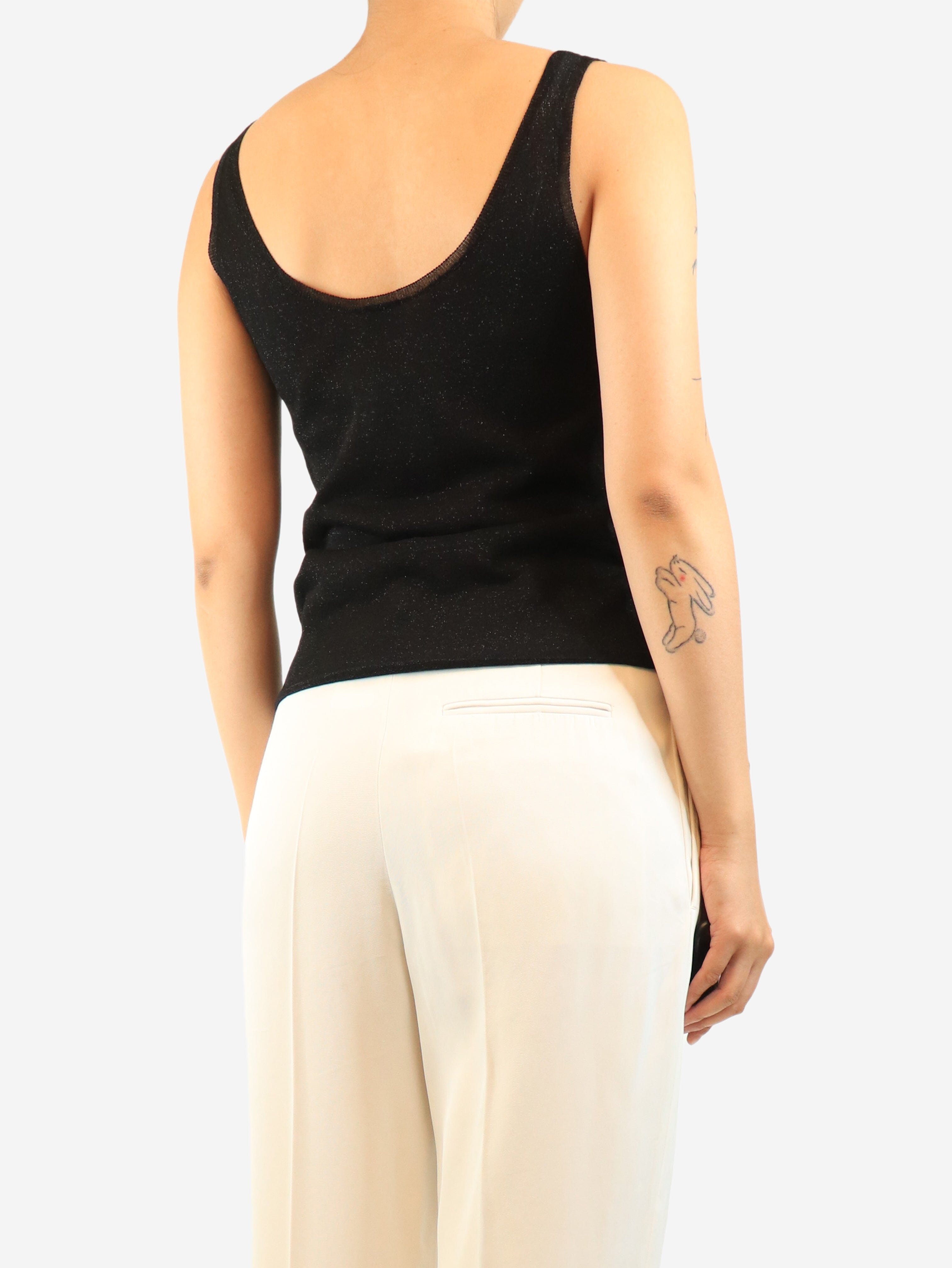 Black lurex cami top - size S Tops Saint Laurent 
