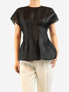 Black silk sheer top - size UK 8 Tops Rohe 