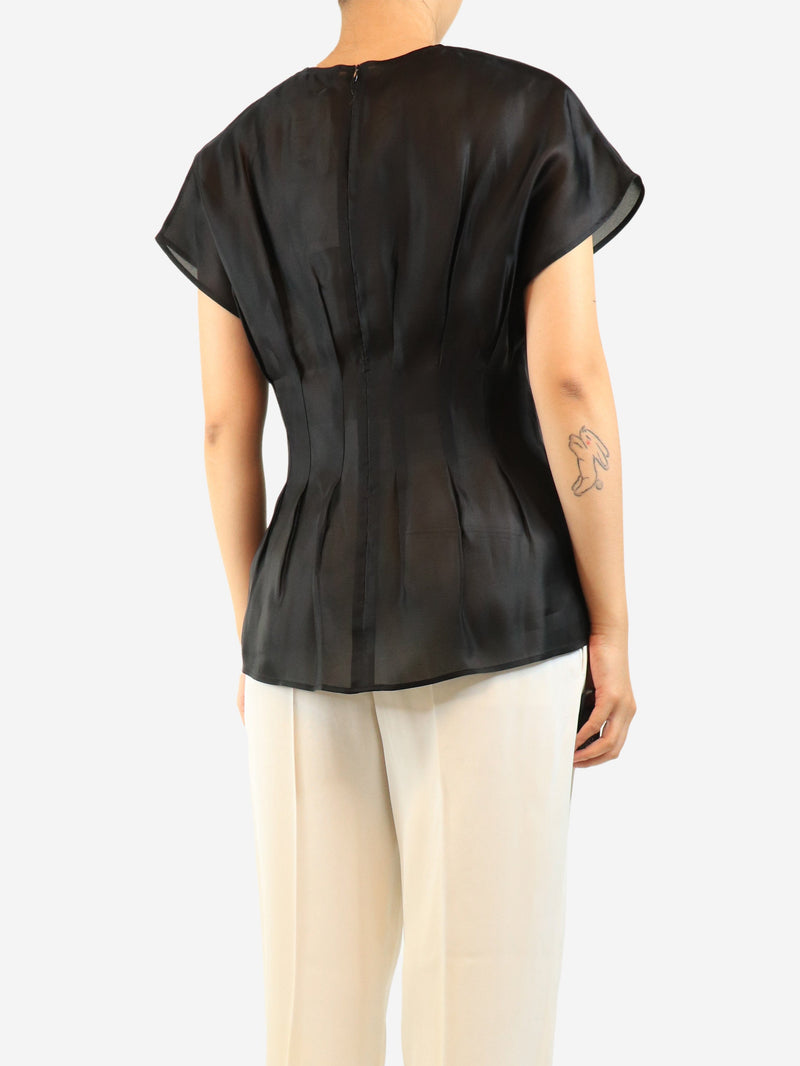 Black silk sheer top - size UK 8 Tops Rohe 