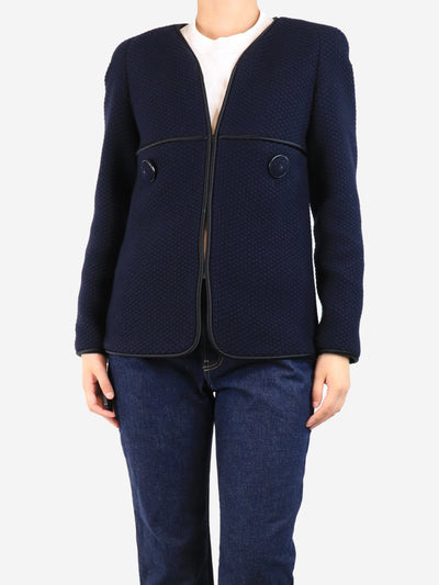 Navy 15A/W paris Salzburg tweed jacket - size UK 12 Coats & Jackets Chanel 