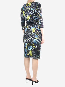 Erdem Black floral printed dress - size UK 12