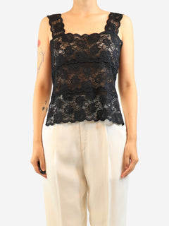 Black lace cami top - size UK 10 Tops Maison Margiela 