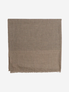 Neutral cashmere grid-check scarf Scarves Aime 
