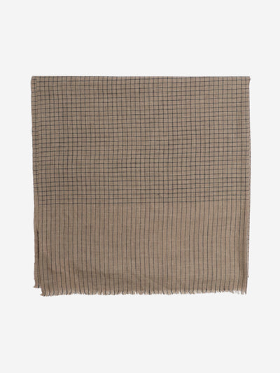 Neutral cashmere grid-check scarf Scarves Aime 