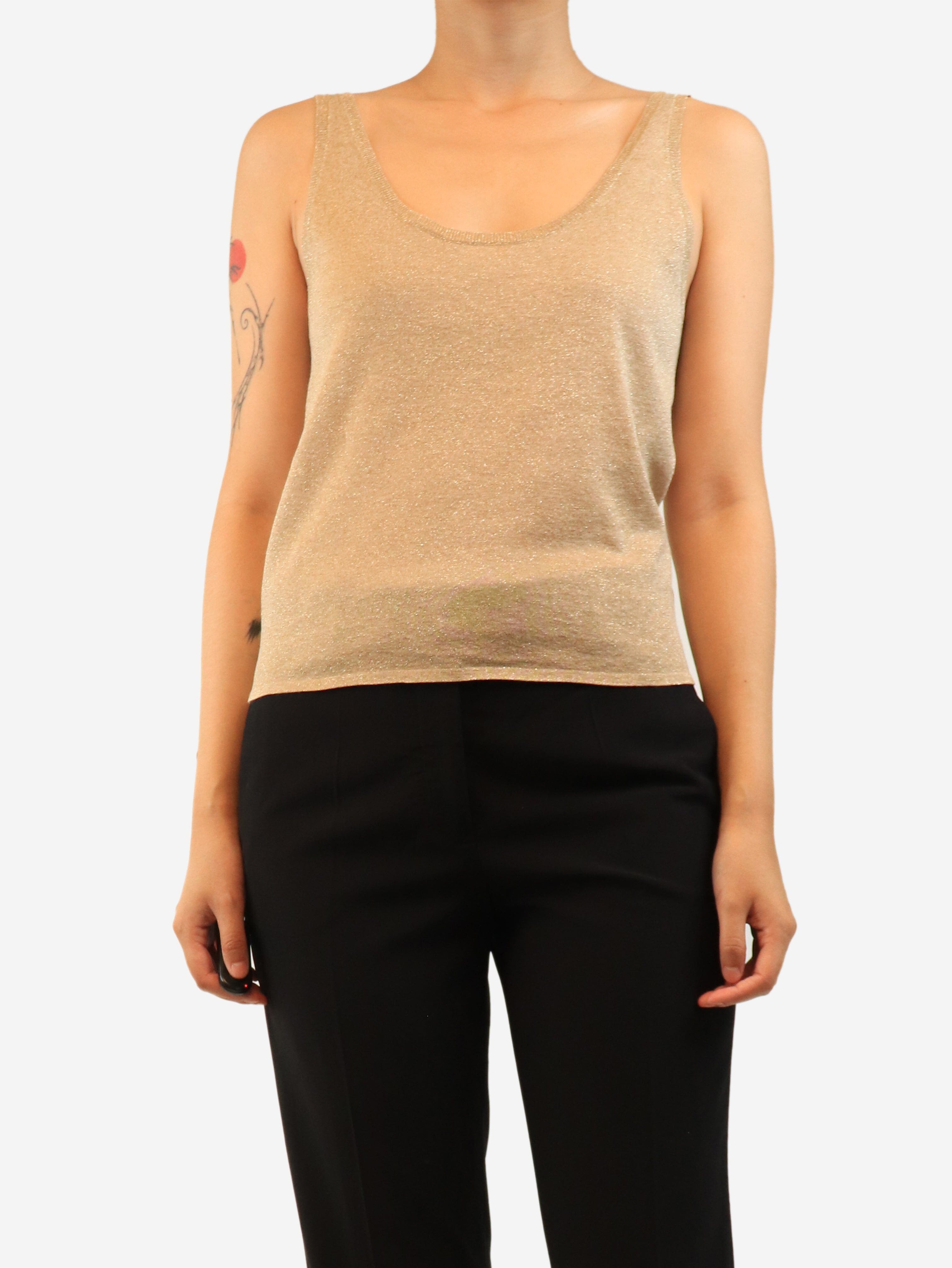 Beige lurex cami top - size S Tops Saint Laurent 