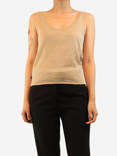 Beige lurex cami top - size S product image