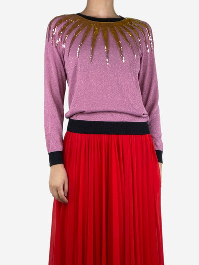 Pink lurex sequin jumper - size S Knitwear Gucci 