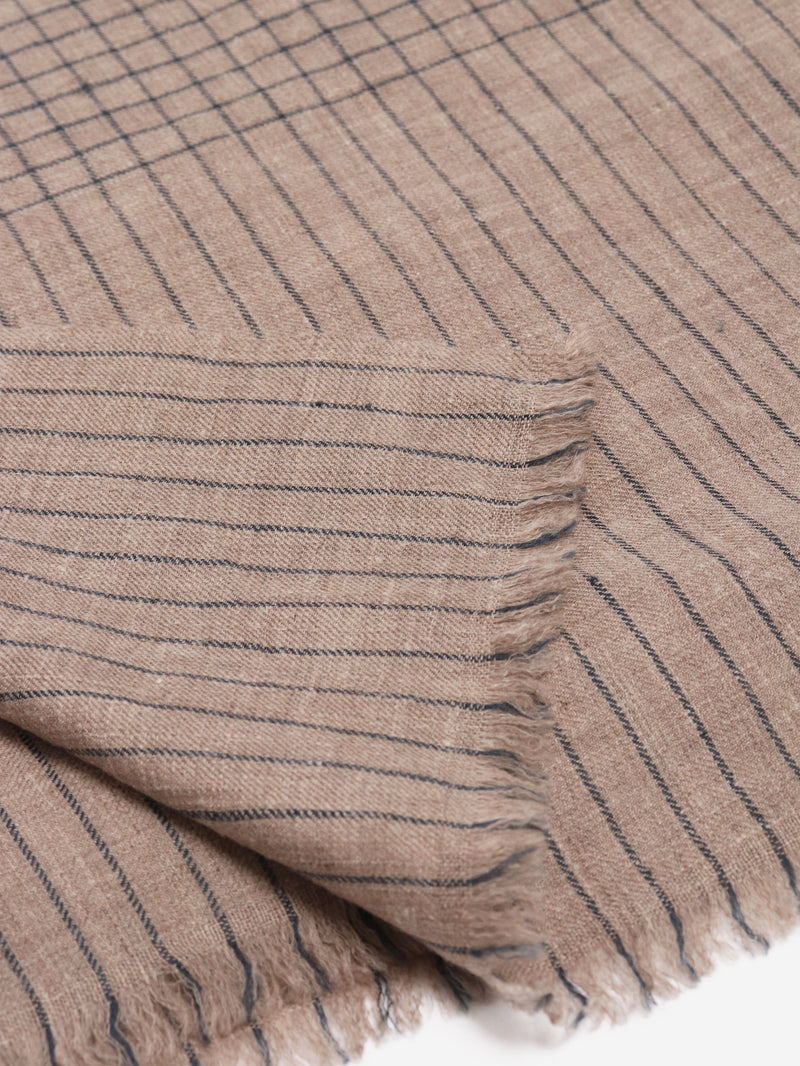 Neutral cashmere grid-check scarf Scarves Aime 