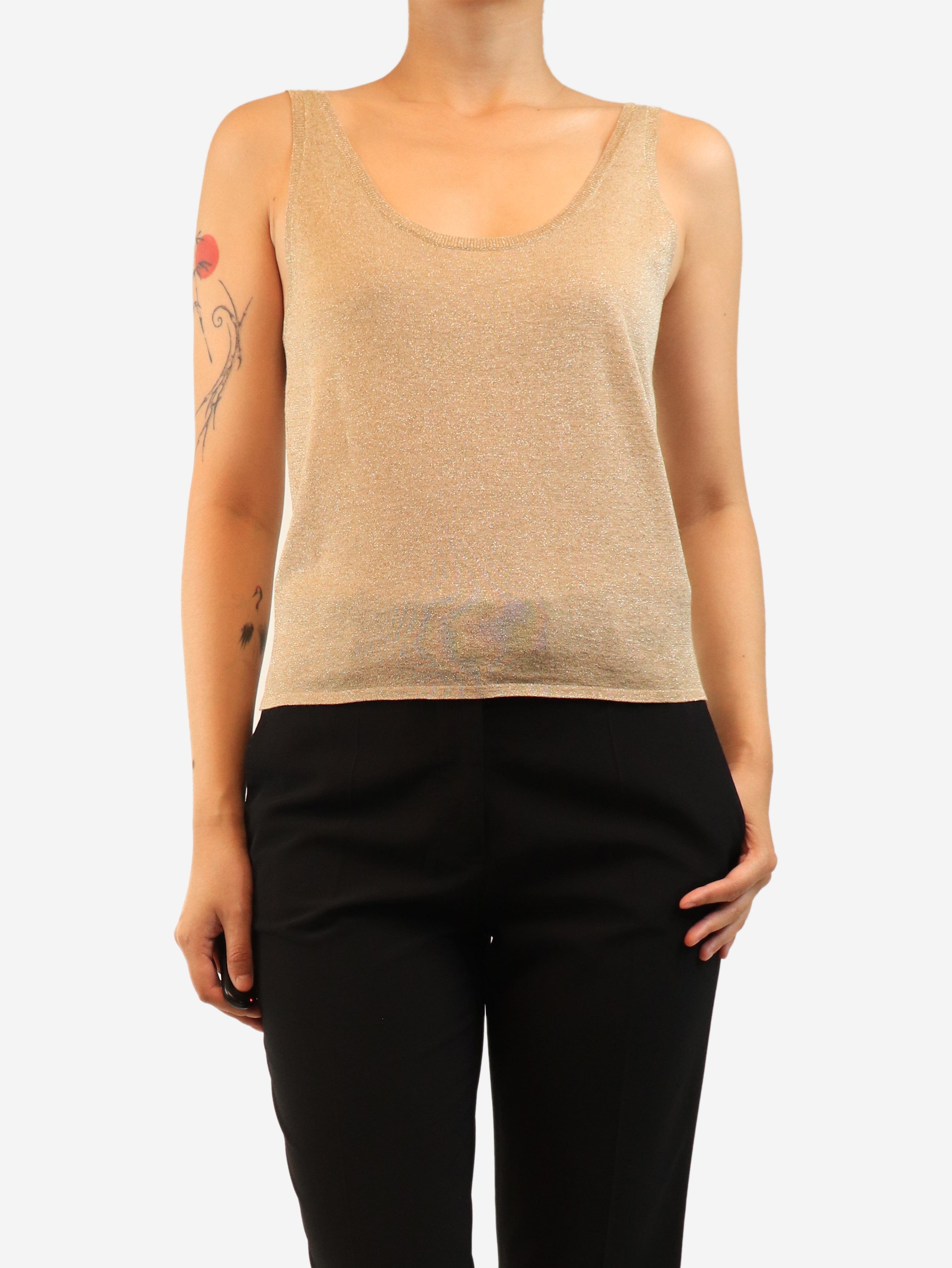 Beige lurex cami top - size S Tops Saint Laurent 