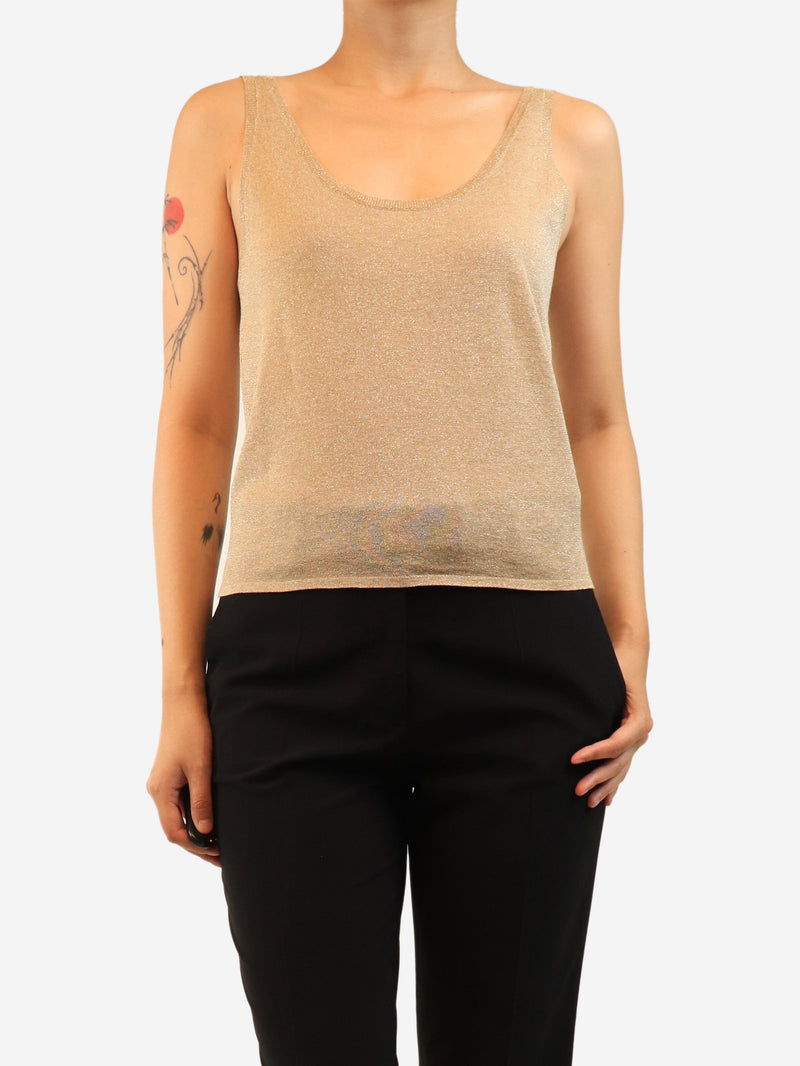 Beige lurex cami top - size S Tops Saint Laurent 