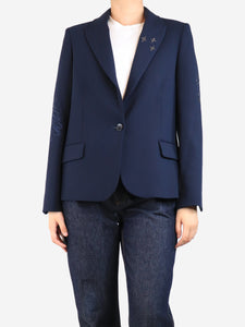 Zadig & Voltaire Navy blue beaded blazer - size UK 12