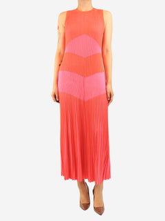 Coral pink ribbed midi dress - size M