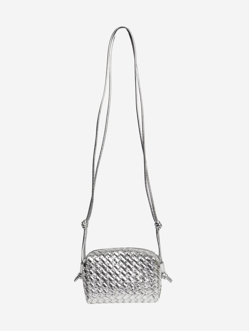 Silver mini Intrecciato loop bag