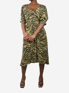 Faithfull The Brand Yellow tiger print long dress - size US 6