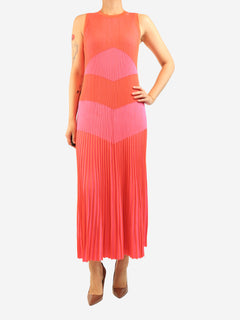 Coral pink ribbed midi dress - size M