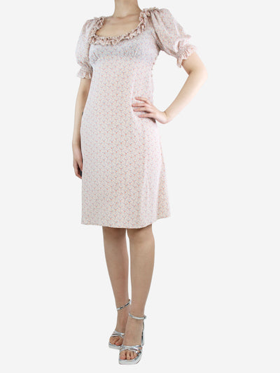 Pink floral-print ruffle dress - size UK 8 Dresses Doen 
