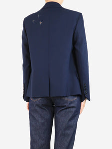 Zadig & Voltaire Navy blue beaded blazer - size UK 12