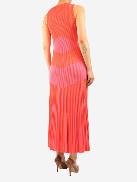 Coral pink ribbed midi dress - size M alternate image