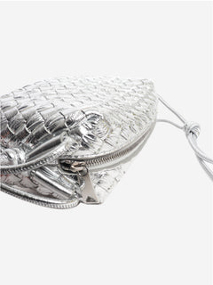 Silver mini Intrecciato loop bag