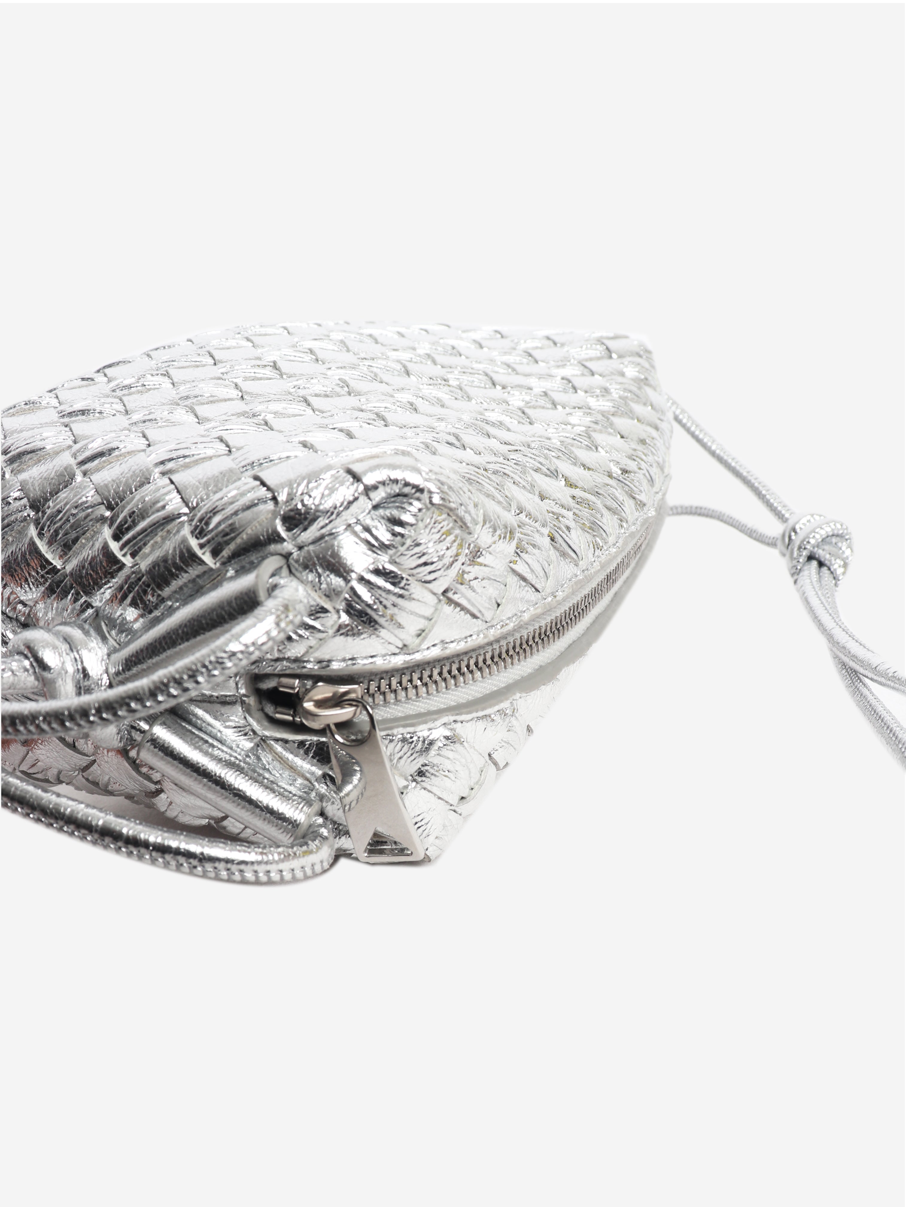 Silver mini Intrecciato loop bag