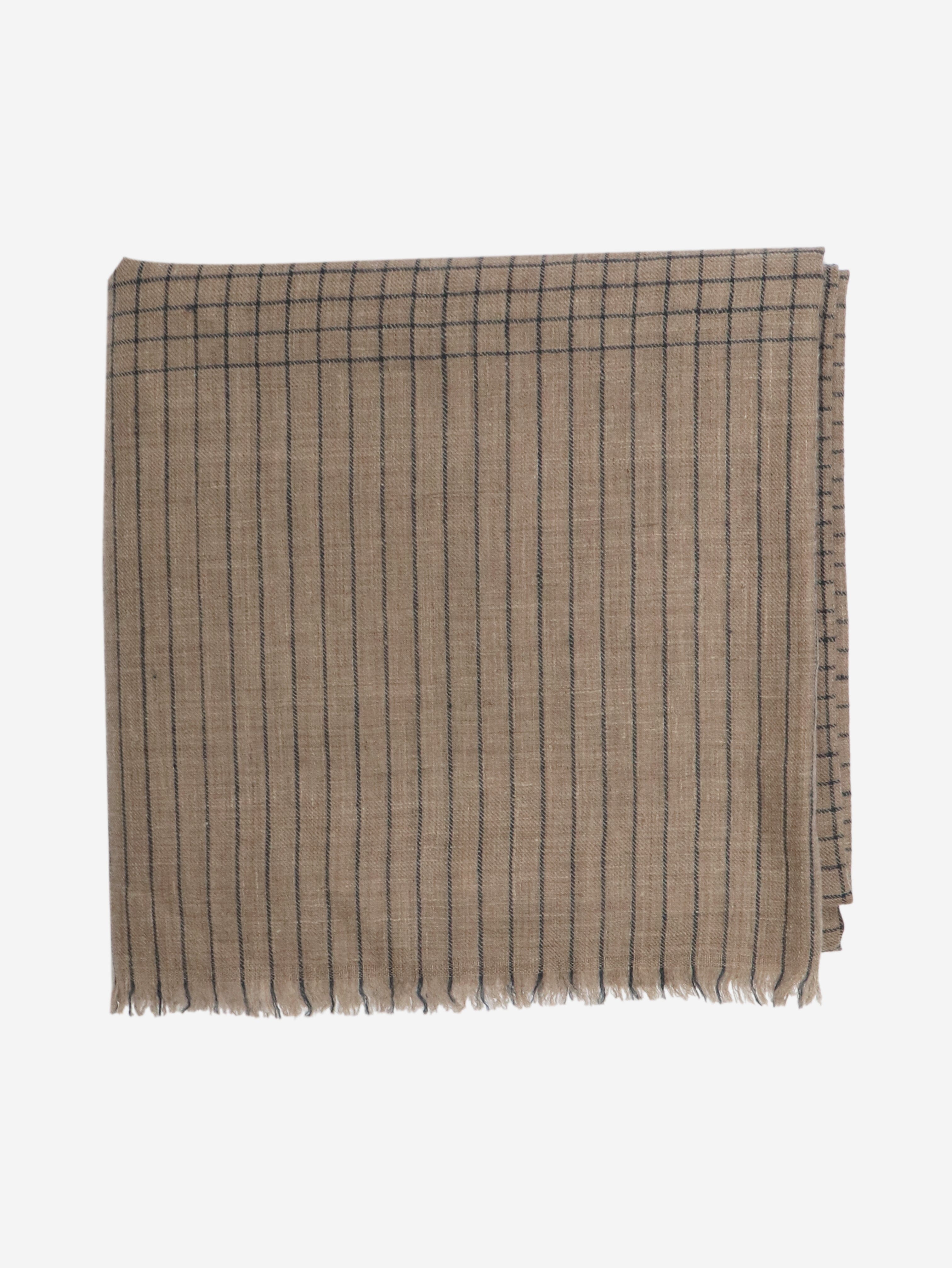 Neutral cashmere grid-check scarf Scarves Aime 