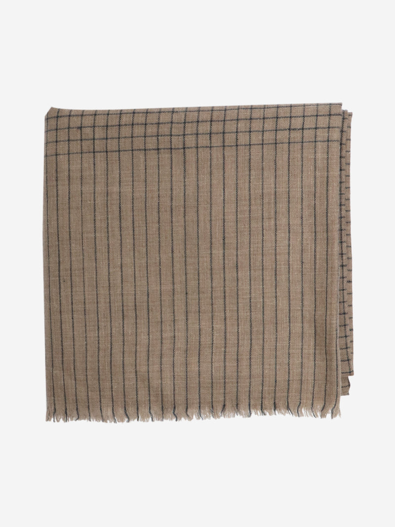 Neutral cashmere grid-check scarf Scarves Aime 