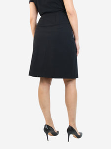 Prada Black wool-blend pleated skirt - size UK 8