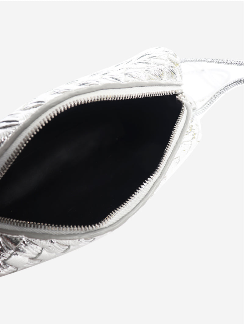 Silver mini Intrecciato loop bag