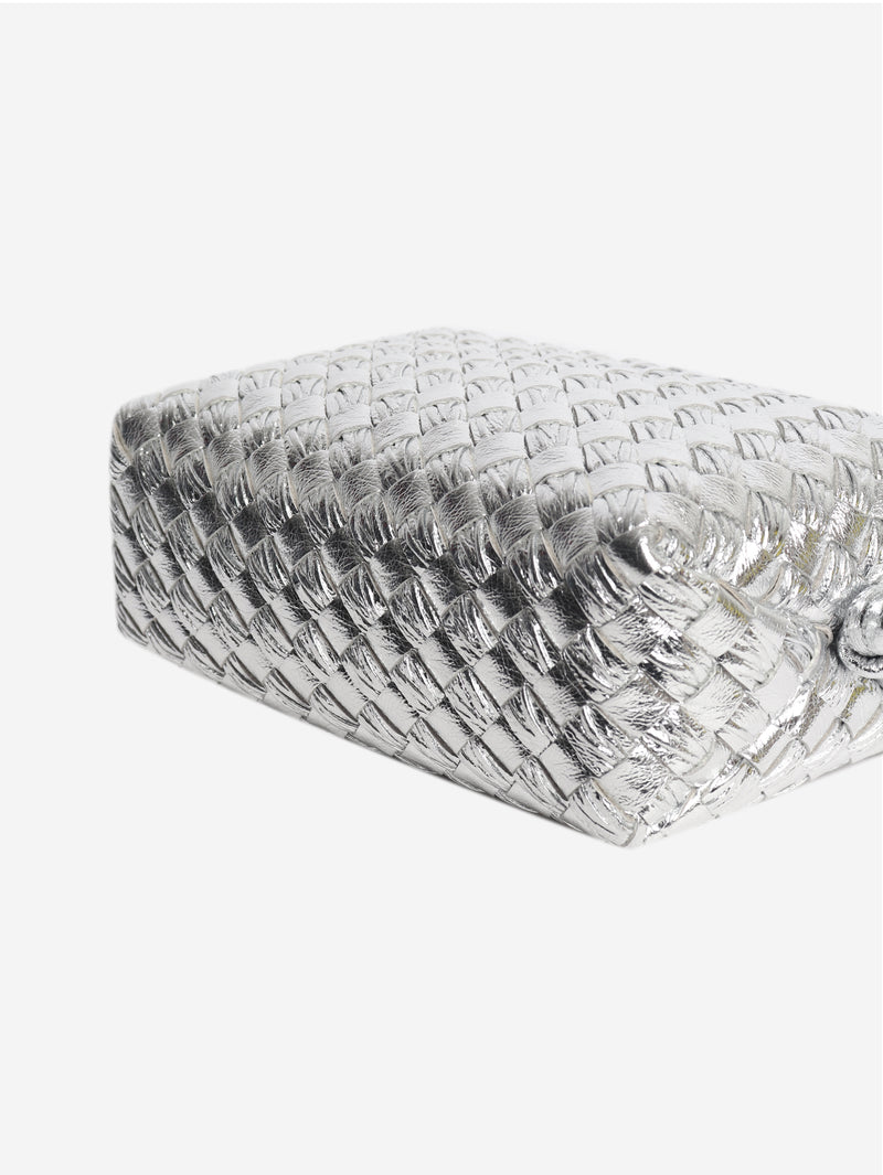 Silver mini Intrecciato loop bag