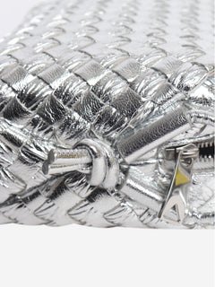 Silver mini Intrecciato loop bag